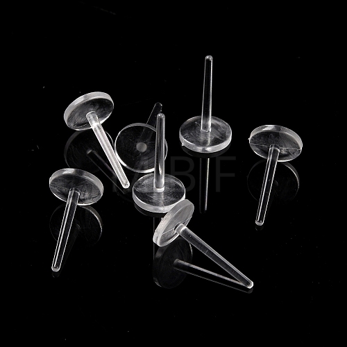 Plastic Flat Round Stud Earring Findings KY-P007-N01-1