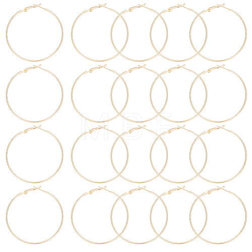 Beebeecraft 20Pcs Brass Hoop Earring Findings FIND-BBC0003-25-1