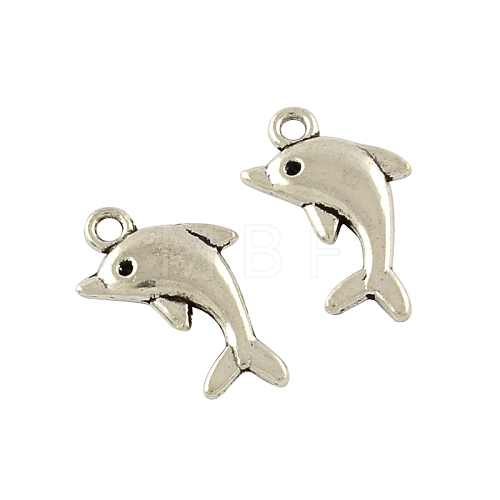 Tibetan Style Alloy Dolphin Pendant Rhinestone Settings TIBEP-Q043-344-RS-1