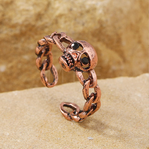 Halloween Skull Head Alloy Finger Rings AD9192-2-1