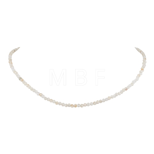 3mm Faceted Round Natural Citrine Beaded Necklaces for Women NJEW-JN05079-01-1