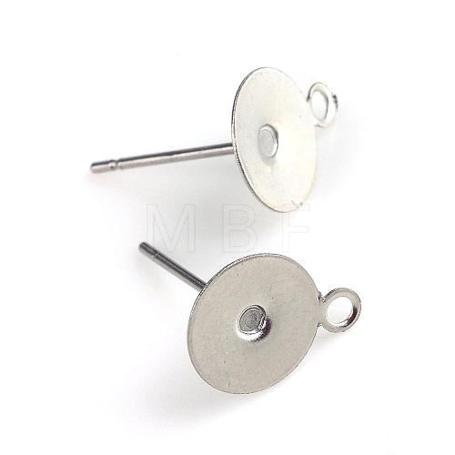 Non-Tarnish 304 Stainless Steel Stud Earring Settings STAS-T003-5mm-1