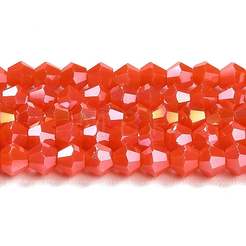 Opaque Solid Color Electroplate Glass Beads Strands GLAA-F029-P4mm-A03-1