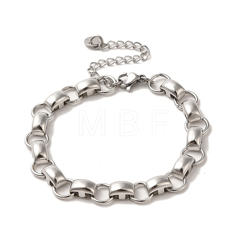 Non-Tarnish 304 Stainless Steel Rectangle Link Chain Bracelets BJEW-Q776-04P-1