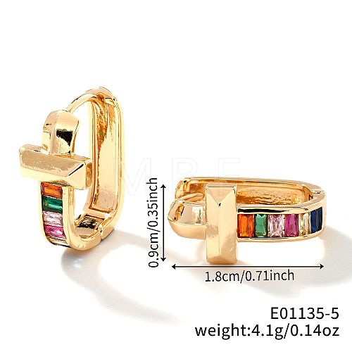 Geometric U-shaped Brass Hoop Earrings for Women SW5755-5-1