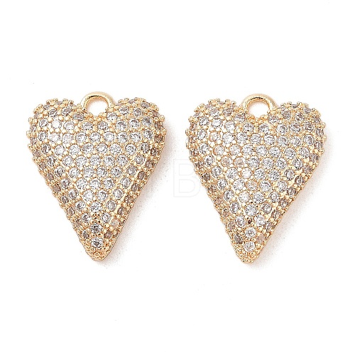 Brass Micro Pave Clear Cubic Zirconia Pendants KK-S388-01G-03-1