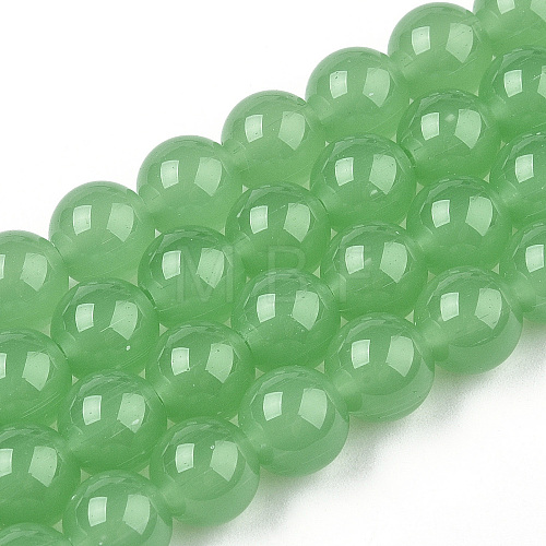 Imitation Jade Glass Beads Strands GLAA-T032-J6mm-02-1