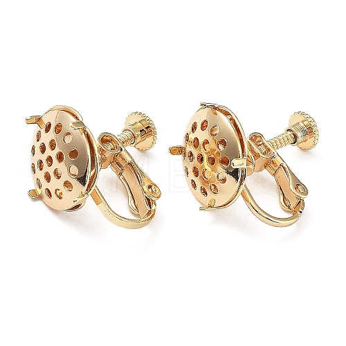 Brass Clip-on Earring Setting KK-Q785-14G-1
