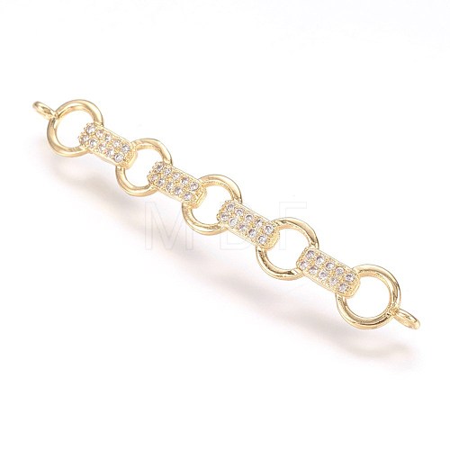 Brass Micro Pave Cubic Zirconia Links ZIRC-E124-31G-1