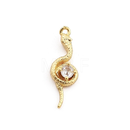 Brass Micro Pave Cubic Zirconia Pendants KK-M321-01C-G-1