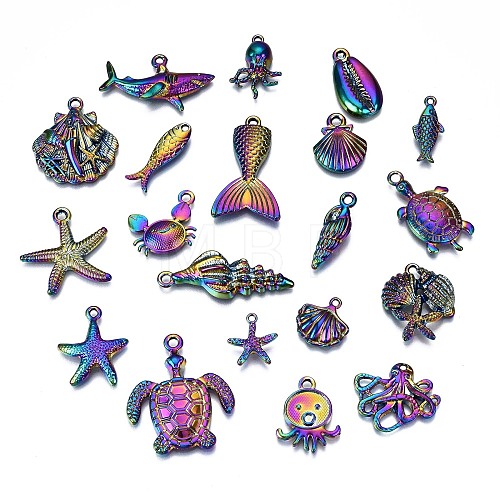 Rainbow Color Alloy Pendants PALLOY-S180-178-NR-1