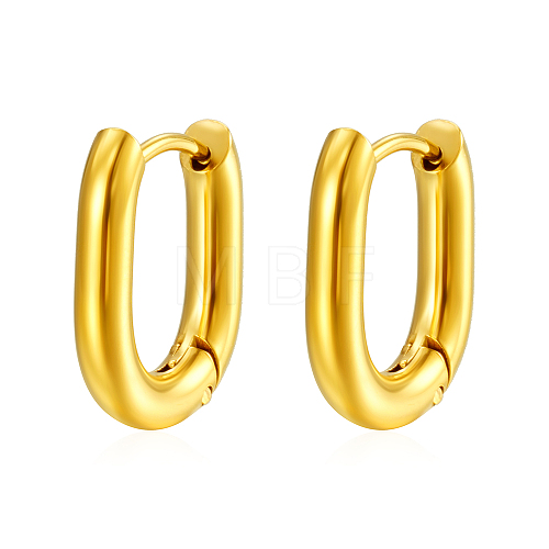 Stylish Stainless Steel Oval Hoop Earrings YV3043-4-1