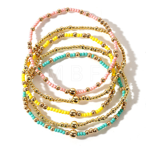 Bohemian Style Elastic Friendship Beach Bracelet Set for Women and Teens WL9397-1-1