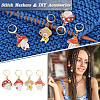 Autumn Theme Alloy Enamel Mushroom Elf Charm Locking Stitch Markers HJEW-PH01710-4