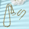 304 Stainless Steel Teardrop Link Chain Bracelet & Necklace Jewelry Sets SJEW-L199-18G-1