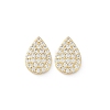 Teardrop Brass Micro Pave Clear Cubic Zirconia Stud Earrings EJEW-Z091-01G-4