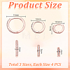 12Pcs 3 Styles Brass Rhinestone Hoop Earrings EJEW-GA0001-14-2