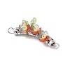 Alloy Curved Tube Wrapped Acrylic & Resin Flower Connector Charms PALLOY-JF03890-4
