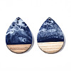 Opaque Resin & Walnut Wood Pendants RESI-T035-28-B01-2