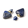 Natural Lapis Lazuli Perfume Bottle Pendants G-L623-10G-04-2