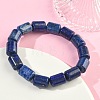 Column Dyed Natural Lapis Lazuli Beads Stretch Bracelets for Women Men BJEW-A148-01A-15-3