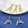 20Pcs 2 Styles Alloy Wings and Iron Bell Pendant Decoration HJEW-JM01309-4
