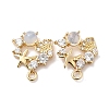 Brass with Cubic Zirconia Stud Earrings Finding KK-Q048-20G-1