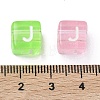 Spray Painted Transparent Acrylic Beads MACR-K365-07J-3