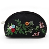 DIY Flower Pattern Moon-shaped Cosmetic Bag Embroidery Kit PW23021091090-1