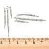 Rhodium Plated Chains Tassel 925 Sterling Silver Micro Pave Cubic Zirconia Peg Bails STER-Q192-29P-3