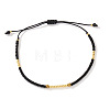 Natural Gemstone & Glass Beaded Braided Bead Bracelets WW1419-7-1
