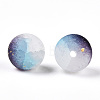 Frosted Baking Paint Crackle Glass Beads with Glitter Powder X-DGLA-T004-01J-2