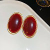 Alloy Resin Oval Stud Earrings FS-WG2D521-01-1