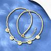 Brass Micro Pave Colorful Cubic Zirconia Smiling Face Round Beaded Bib Necklaces for Women NJEW-F364-07A-G-1