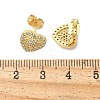 Brass Micro Pave Clear Cubic Zirconia Stud Earrings EJEW-P303-02A-G-5