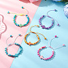 Dyed Natural Ocean White Jade & Synthetic Ocean White Jade & Dyed Turquoise Round Beads Braided Bead Bracelets for Women BJEW-JB13118-1