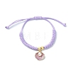 Shell Shape Alloy Enamel Pendant Bracelets with ABS Plastic Imitation Pearl BJEW-JB09882-01-1