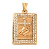 304 Stainless Steel Rhinestone Pendants STAS-P372-04G-1