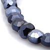 Full Hematite Plated Glass Faceted Flat Round Beads Strands EGLA-A033-6mm-FP04-1