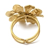 Ion Plating(IP) 304 Stainless Steel Flower Open Cuff Rings for Women RJEW-Z053-11G-3