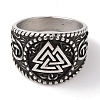 Viking 304 Stainless Steel Valknut Rings RJEW-U005-17A-AS-2