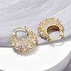 Brass Micro Pave Clear Cubic Zirconia Chunky Hoop Earrings EJEW-C182-04G-3