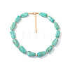 Resin Nuggets Beaded Necklaces with Alloy End Chains for Women WG10149-01-1