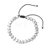 Non-magnetic Synthetic Hematite Star Beads Braided Bead Bracelets for Women Men BJEW-JB13301-2