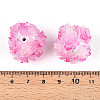 Polymer Clay Rhinestone Beads with Embossed Resin Roses RESI-T059-04H-3