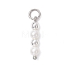 Shell Pearl with Synthetic Non-magnetic Hematite Pendants PALLOY-JF04716-2