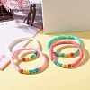 Handmade Polymer Clay Heishi Beads Stretch Bracelet BJEW-JB07393-2