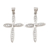 Brass Micro Pave Clear Cubic Zirconia Pendants CU-CBADC6C-01P-1