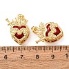 Brass Pave Red Cubic Zirconia Pendants CU-CBA7B6A-01G-3