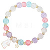 Easter Rabbit Crackle Glass Round Beaded Stretch Bracelets FS-WG32C26-01-1